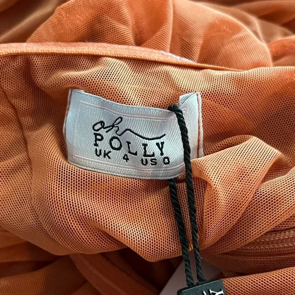 SOLD NWT Oh Polly Ruched Hardware Detail Strapless Midaxi Dress in Burnt Orange - Picture 12 of 12